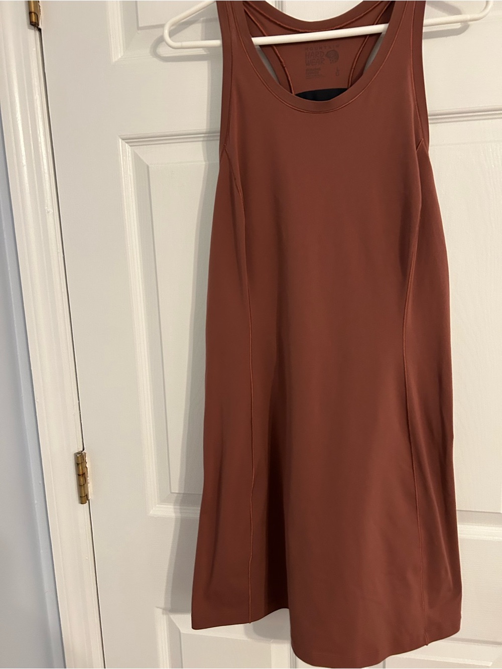 Mountain Hardwear Sleeveless A-Line Midi Dress in Rust Brown